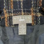 Norton Mcnaughton Vintage  Tweed Blazer Jacket Two Button‎ Black Brown Women's 8P Photo 7