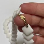 Trifari Signed White Plastic Beads Necklace Gold Tone Clasp Photo 10