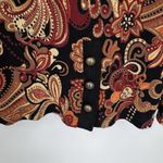 Vintage Y2K Mirasol Top Womens Large Black Acetate Fall Paisley Floral Print Photo 4