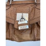Guess Vintage 80s Large Ostrich Embossed Satchel Handbag Brown Large Lock Detail Photo 1