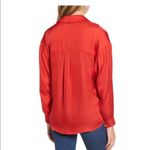 Lush Clothing NWT LUSH Women’s Relaxed Fit Fiery Red Pullover Dressy Henley Blouse Photo 10