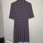 Laundry by Shelli Segal Laundry Shelli Segal Geo Shirt Dress Navy White Casual Brunch Stretch Size 8 Photo 5