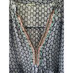 En Crême En Creme Beaded V Neck Long Bell Sleeve Bohemian Peasant Prairie Floral Blouse M Photo 3