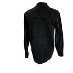 Lucky Brand Womens Charcoal Gray Velour Pearl Snap Long Sleeve Shirt Shacket SM Photo 1