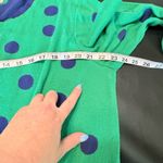 Quacker Factory  Women L Sweater Green Blue Polka-Dot Cardigan With Attached Top Photo 6