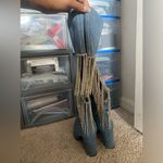 Dolls Kill DENIM HEELED BOOTS RHINESTONES HEART CUT OUT SZ 8 1/2 WOMEN Photo 2