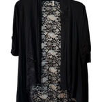 Studio Y  Black Lace Cardigan Jacket 3/4 Sleeve Small S Photo 0
