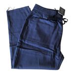 Area Stars NWT Women’s Navy Blue Ali Cropped Drawstring Cut Hem Pants Large Photo 2