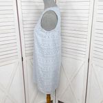 Loft Eyelet Split Neck Sleeveless Shift Tunic Mini Dress Powder Blue Size 2 Photo 2