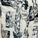 Reformation  Newsprint Mini Dress Size 4 Black And White Newspaper Comic Photo 6