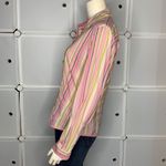 Sigrid Olsen  Pink & Green Stripe Button Up Shirt Size Medium Photo 1