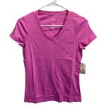 st. john's bay  Essential V-Neck XS Super Pink Cotton Tee Shirt Photo 0