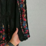 Free People  Age‎ Of Aquarius Boho Black Floral Mini Dress Size 2 NWT Photo 5