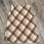 Caslon  vintage plaid neutral brown mohair wool a line skirt Photo 0