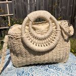 NEW Straw Purse bag Tan Photo 1