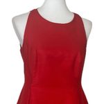 Kate Spade Dress Fit Flare Round Neck Cherry Red Cotton Silk Women’s Size 10 Photo 4