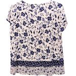 J Jill Floral Tunic Blouse Blue White Large Photo 1