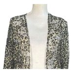 Vocal Duster Cardigan Size XL Brown Black Boho Animal Print Lace Semi Sheer Photo 1