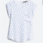 Alice Blue  XXL Baby Blue Microfloral Botanical Print Blouse Top Photo 0