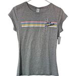 Womens Be a Dreamer Cap Sleeve Crew neck Stretch T shirt Gray Size Large NWT Gray Photo 0