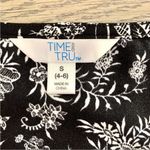 Time And Tru Black Floral Ruffle Peplum Blouse S Photo 7