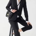 J.Crew Sommerset Blazer Jacket Italian Stretch Wool Black Oversized US 0 NWT Photo 0