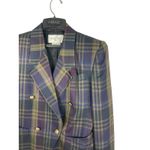 VTG 90s Plaid Blazer Women’s 6 Casual Corner Gold Button Double Breasted Preppy Purple Photo 3