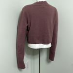 Anthropologie  Sleeping on Snow Cropped Mauve Cardigan Sweater Photo 3