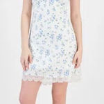 Madden Girl Ivory and Blue Floral Satin Mini Dress – Size Small – NWT Photo 0