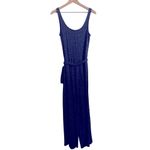 Gap Cotton Knit Blue Tie Wide Leg Scoop Neck Sleeveless Romper Pants Jumpsuit Photo 1