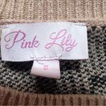 Pink Lily  Tan and Black Knit Polkadot Sweater Size Small Photo 1