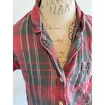 Pact  Red Flannel Pajama Shirt women's size Large 100%‎ Organic Cotton Photo 3