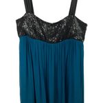 A.B.S. Allen Schwartz Collection Blue Silk Black Sequins Mini Dress Size 6 Blue Photo 4