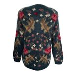 Talbots Vintage Hand Knit Mohair Sweater Cardigan Women’s Size S Green Florall Photo 3