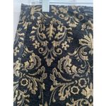 Urban Outfitters  Womens 4 Black Gold Jaquard Nicky Flare Trouser Pant Holiday Photo 2