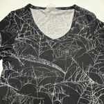 LuLaRoe Halloween Black Spider Web Tshirt  Classic Tee SZ S Short Sleeve Grunge Photo 3