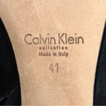 Calvin Klein Womens Size 41 10 Black Suede Lucite Block Heel Ankle Booties Boots Photo 9