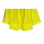 Unique Vintage Crop Single Button Lightweight Collar Blazer 16 W Neon Yellow Size 16W Photo 2