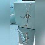 Tiffany & Co. Large Crown Key Pendant Necklace Sterling Silver 925 24” Retired Photo 7