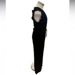 Bella Dahl  Black Velvet Flutter Sleeve Wide Leg Jumpsuit Size Small Photo 4