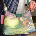 Kate Spade RARE🔥Authentic  Italian leather/coated canvas BAMBI DISNEY zip CROSBY Photo 7