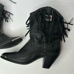 Dingo Vintage  Black leather Fringe Western Boots 7.5 Photo 3