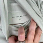 Universal Standard  Light Gray Jersey Turtleneck‎ In Mineral Grey Photo 5