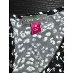 Vince Camuto  2X Black White Print Cold Shoulder Dress Sheer Back Keyhole Detail Photo 3