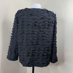 John Mark Jacket Topper Women’s Sz L Black Ruffles 3 Clasp Texture Cardigan Top Photo 4