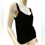 Johnny Was Jason Wu Collection Black Drape Scoop Neck Velvet like Sleeveless Top Medium Photo 3