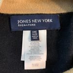 JONES NEW YORK SIGNATURE Black Tan Buttons Poncho Cape One Size Sophisticated Photo 2