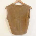 Madewell  Sweater Vest Small Beige Alpaca Fineloft Shrunken Crop Caramel Slim Y2K Photo 2