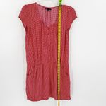 Gap Red Printed Scoop Neck Button Front Cap Sleeve Casual Mini Dress Size Medium Photo 6
