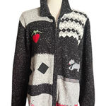 Vintage 90’s Dog Theme TANJAY Zipper front sweater cardigan. SZ. Large. Photo 0
